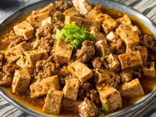Braised Tofu with Minced Chicken