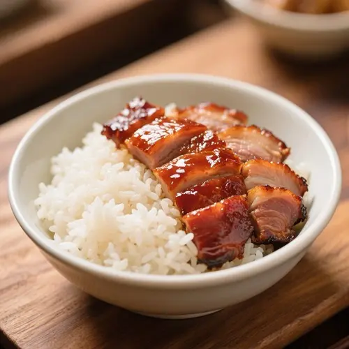 新加坡叉燒飯配白飯